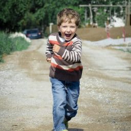 Happy kid running
